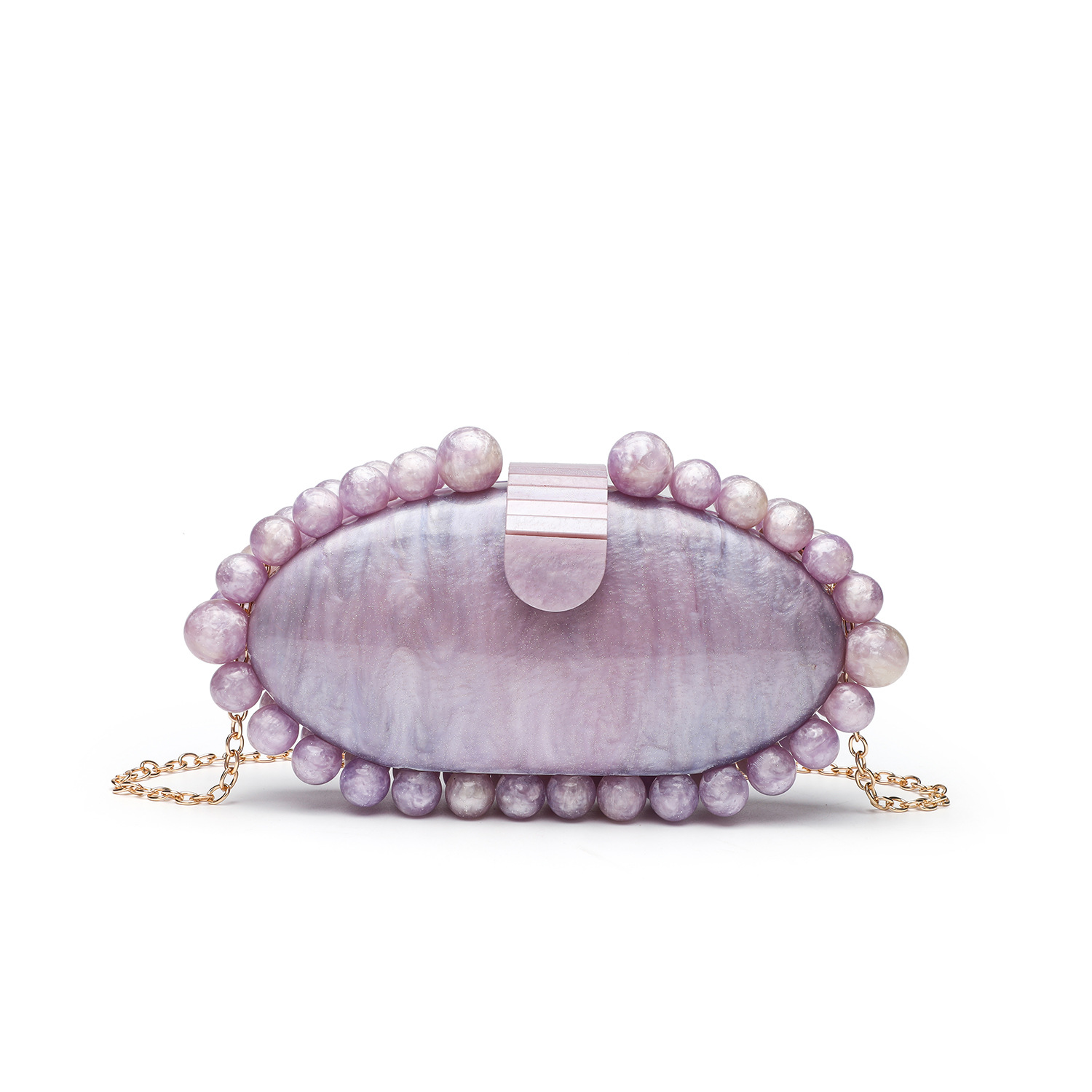 Luxury Bags White - Elegante Marmor-Acryl-Clutch, perlweiße Umhängetasche, Damen-Schulterhandtasche für