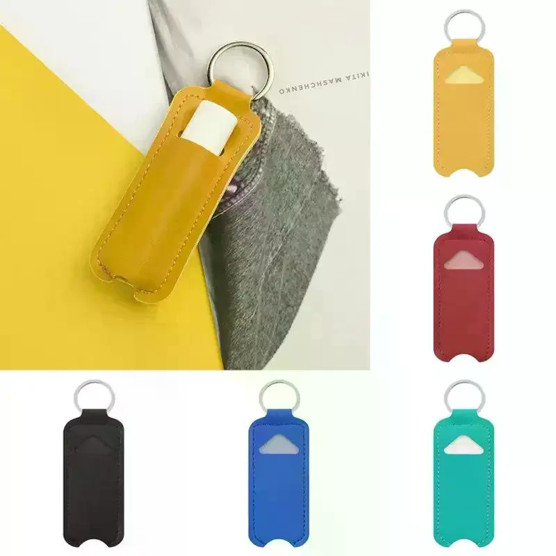 Key Holder Leather Pouch - PU-Leder Lippenstift-Etui Schlüsselanhänger Lipgloss-Tasche Schlüsselhalter Tragbare