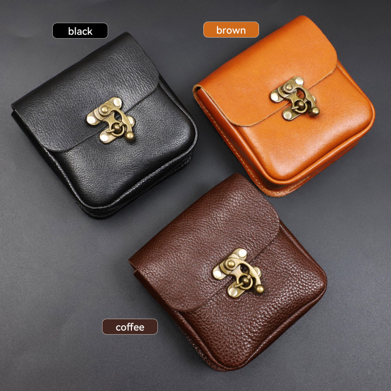 Key Holder Leather Pouch - Weiche Rindsleder-Gürteltasche, Echtleder-Bauchtasche, Kartenetui, Autoschlüsseletui, Hausschlüsseltasche