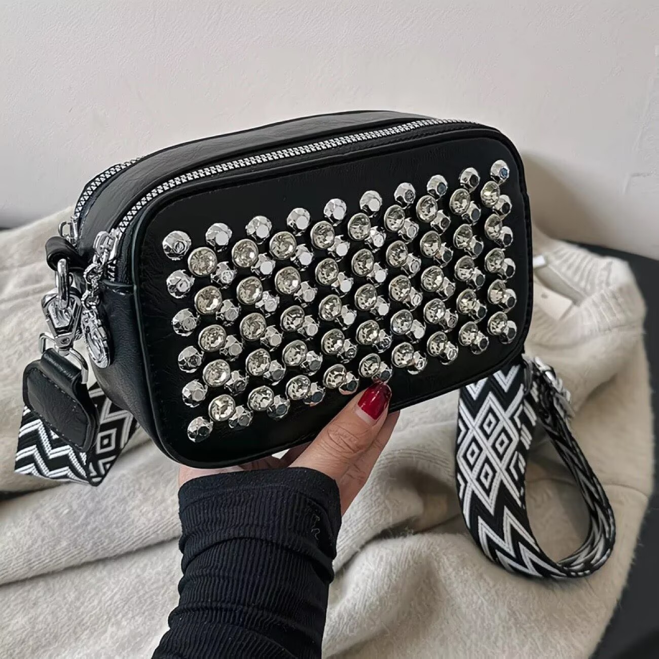 Luxury Y2K Bags - Europäische Damen-Diamant-Handtaschen, Umhängetasche im Y2K-Stil, Luxusmarken-Handtasche,