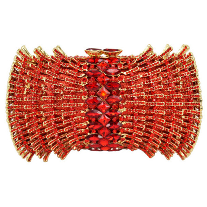 Luxury Bags White - Rote Strass-Clutch für formelle Anlässe, Diamant-Damentaschen,