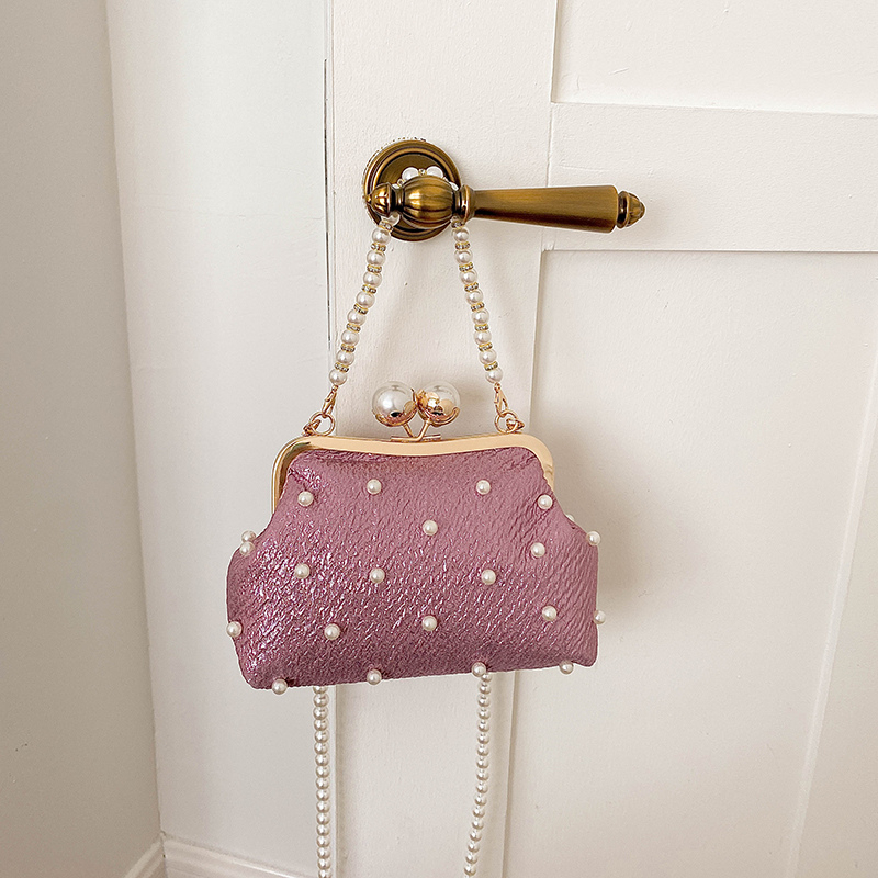 Luxury Bags Affordable - Glitzer-Perlen-Dekor Kussverschluss-Abendclutch Damen Perlenketten-Umhängetasche Hochzeitsfeier Erschwingliche