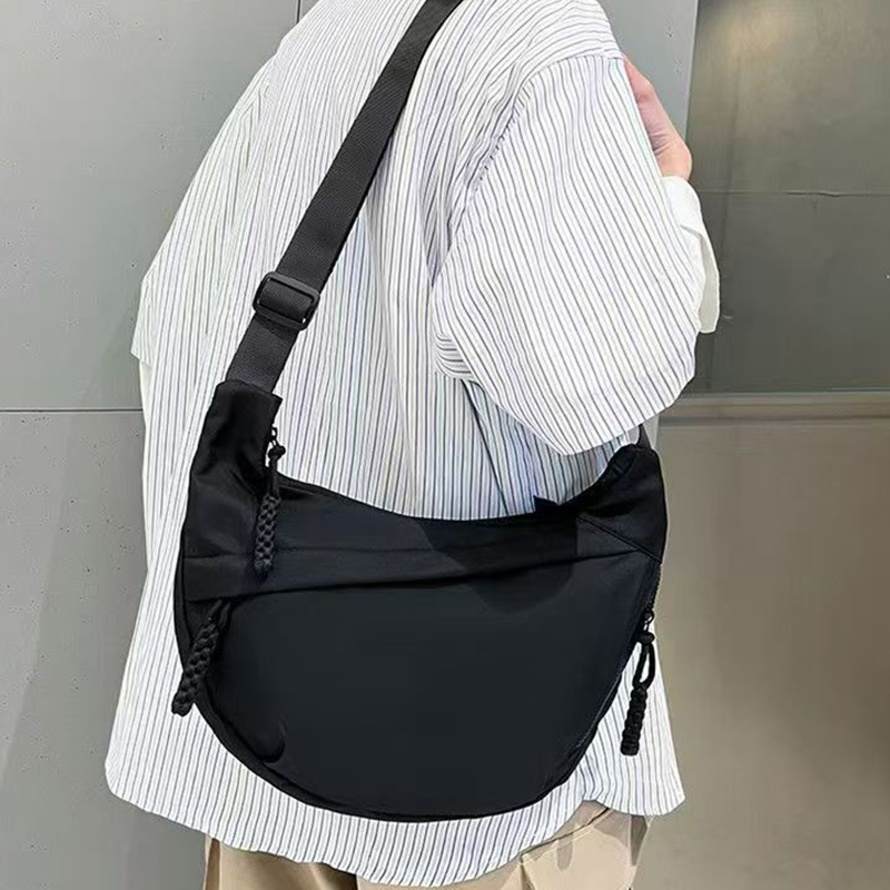 Luxury Bags White - Lässige Damen-Umhängetasche aus Nylon, Große Hobo-Schultertasche