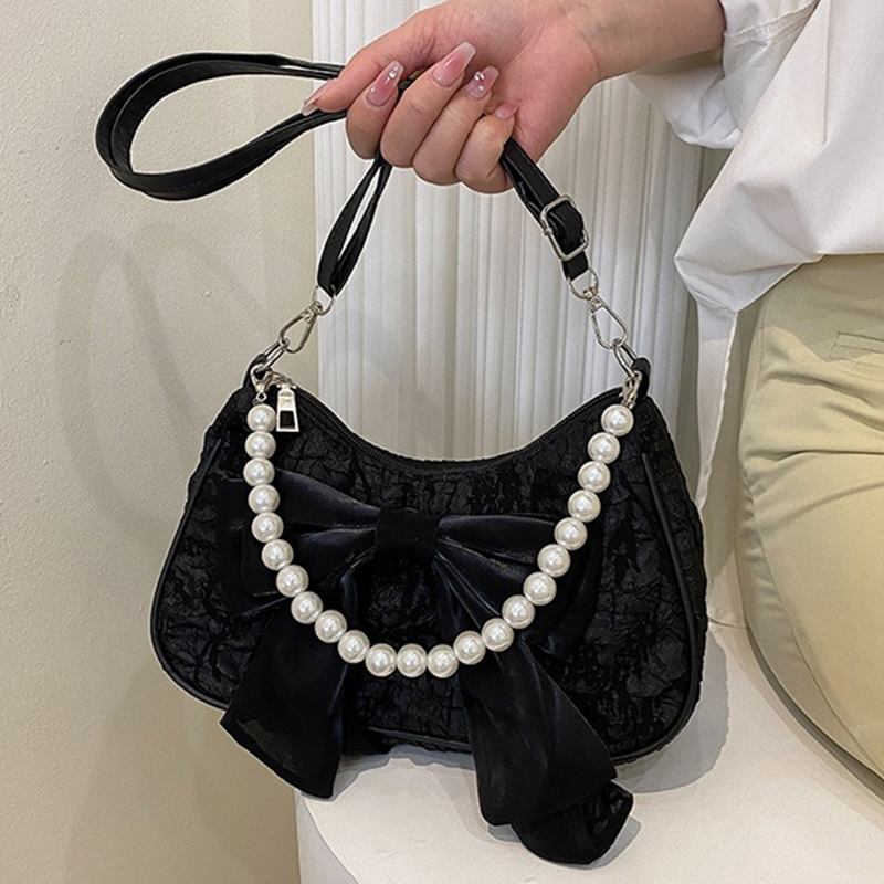 Weiße Falten-Perlentasche für  – Luxury Y2K Bags Bewertung und Preis